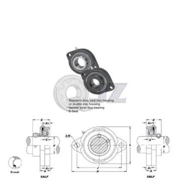 1 in 2-Bolt Flange Units Cast Iron SBLF205-16 Mounted Bearing SB205-16+LF205