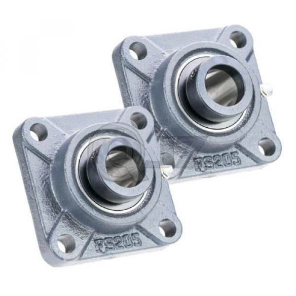 2x 1/2 in Square Flange Units Cast Iron HCFS201-8 Mounted Bearing HC201-8+FS204 #1 image