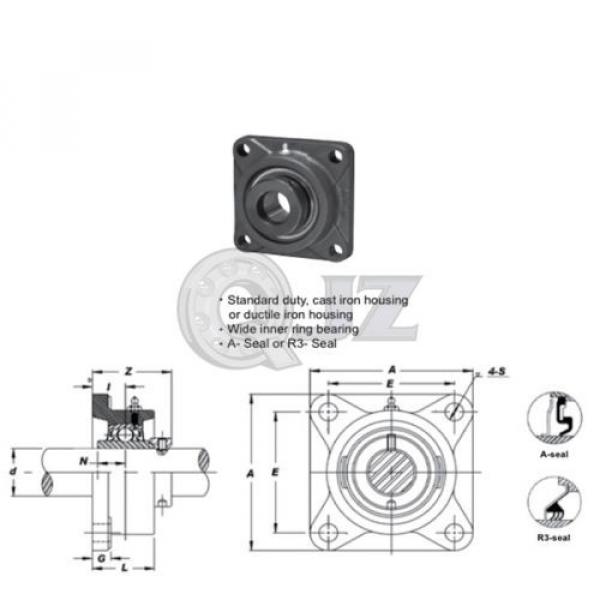 40 mm Square Flange Units Cast Iron HCFS208 Mounted Bearing HC208 + FS208 QTY:1 #4 image