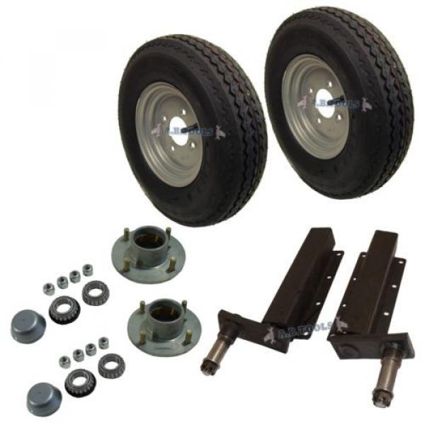 500kg Trailer Suspension Units Hub Bearing 4&#034;PCD 4 Stud Wheel Tyre 400 x 8&#034; 4PLY #1 image