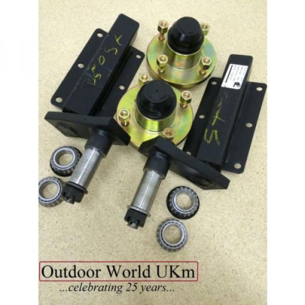 NEW 350 KG Trailer Suspension Units - Standard Stub Axle Hubs Bearings &amp; Caps #1 image